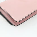 FENDI Chain Wallet Monster Shoulder Bag Leather Pink Silver Auth ka4337A-17