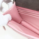 FENDI Chain Wallet Monster Shoulder Bag Leather Pink Silver Auth ka4337A-20