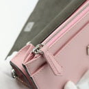 FENDI Chain Wallet Monster Shoulder Bag Leather Pink Silver Auth ka4337A-21