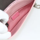 FENDI Chain Wallet Monster Shoulder Bag Leather Pink Silver Auth ka4337A-22