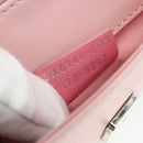FENDI Chain Wallet Monster Shoulder Bag Leather Pink Silver Auth ka4337A-12