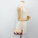 FENDI Chain Wallet Monster Shoulder Bag Leather Pink Silver Auth ka4337A-24