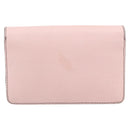 FENDI Chain Wallet Monster Shoulder Bag Leather Pink Silver Auth ka4337A-2