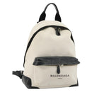 BALENCIAGA Backpack Canvas Black Silver white 409010 Auth ka4340-1