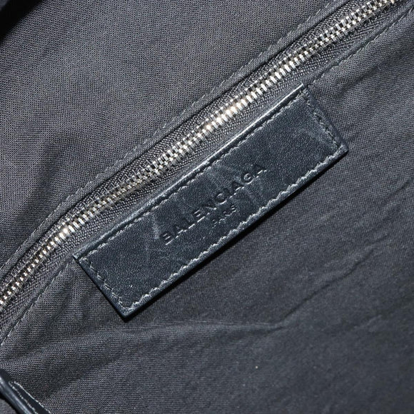 BALENCIAGA Backpack Canvas Black Silver white 409010 Auth ka4340