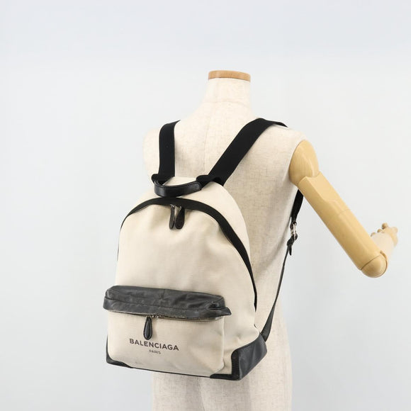 BALENCIAGA Backpack Canvas Black Silver white 409010 Auth ka4340