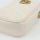 GUCCI Marmont Chain Shoulder Bag Leather Pink Gold white 699759 Auth ka4341SM-14