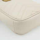 GUCCI Marmont Chain Shoulder Bag Leather Pink Gold white 699759 Auth ka4341SM-15