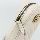 GUCCI Marmont Chain Shoulder Bag Leather Pink Gold white 699759 Auth ka4341SM-18