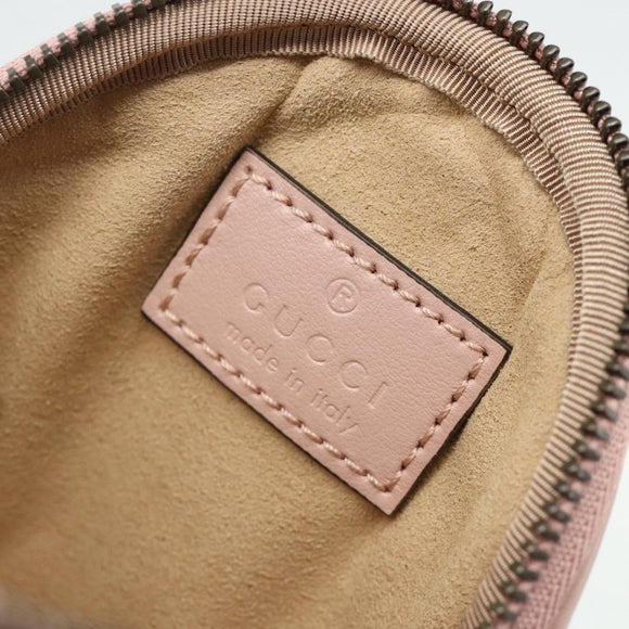 GUCCI Marmont Chain Shoulder Bag Leather Pink Gold white 699759 Auth ka4341SM