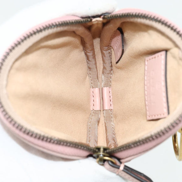 GUCCI Marmont Chain Shoulder Bag Leather Pink Gold white 699759 Auth ka4341SM