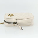 GUCCI Marmont Chain Shoulder Bag Leather Pink Gold white 699759 Auth ka4341SM-3