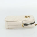 GUCCI Marmont Chain Shoulder Bag Leather Pink Gold white 699759 Auth ka4341SM-4