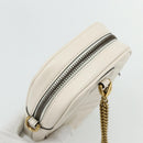 GUCCI Marmont Chain Shoulder Bag Leather Pink Gold white 699759 Auth ka4341SM-6