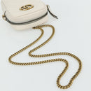 GUCCI Marmont Chain Shoulder Bag Leather Pink Gold white 699759 Auth ka4341SM-7