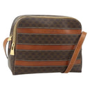 CELINE Macadam Canvas Shoulder Bag PVC Leather Brown Gold Auth ka4342-1