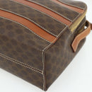 CELINE Macadam Canvas Shoulder Bag PVC Leather Brown Gold Auth ka4342-10