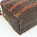 CELINE Macadam Canvas Shoulder Bag PVC Leather Brown Gold Auth ka4342-13
