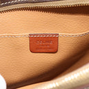 CELINE Macadam Canvas Shoulder Bag PVC Leather Brown Gold Auth ka4342-16