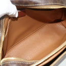 CELINE Macadam Canvas Shoulder Bag PVC Leather Brown Gold Auth ka4342-17