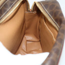 CELINE Macadam Canvas Shoulder Bag PVC Leather Brown Gold Auth ka4342-19
