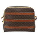 CELINE Macadam Canvas Shoulder Bag PVC Leather Brown Gold Auth ka4342-2