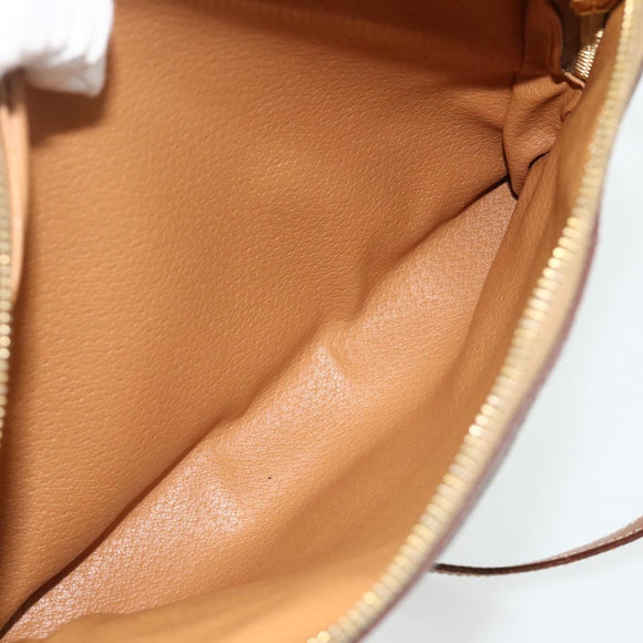 CELINE Macadam Canvas Shoulder Bag PVC Leather Brown Gold Auth ka4342