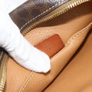 CELINE Macadam Canvas Shoulder Bag PVC Leather Brown Gold Auth ka4342-22