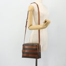 CELINE Macadam Canvas Shoulder Bag PVC Leather Brown Gold Auth ka4342-23