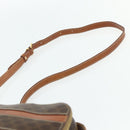 CELINE Macadam Canvas Shoulder Bag PVC Leather Brown Gold Auth ka4342-8