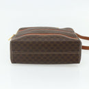 CELINE Macadam Canvas Shoulder Bag PVC Leather Brown Gold Auth ka4342-9