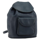 Christian Dior Backpack Leather Gold Blue Auth ka4344-1