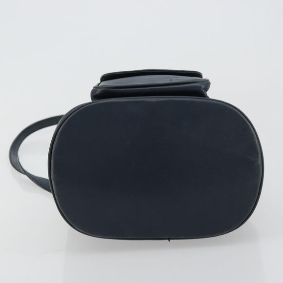 Christian Dior Backpack Leather Gold Blue Auth ka4344