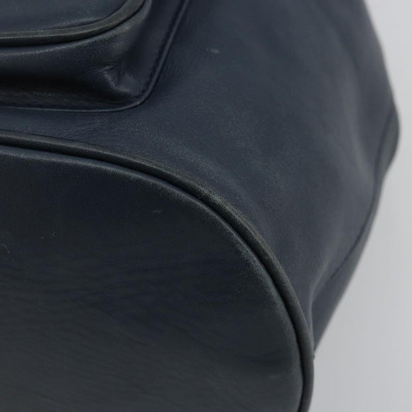 Christian Dior Backpack Leather Gold Blue Auth ka4344