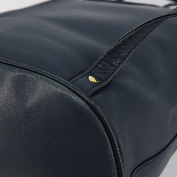 Christian Dior Backpack Leather Gold Blue Auth ka4344