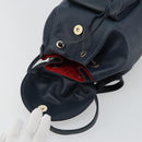 Christian Dior Backpack Leather Gold Blue Auth ka4344-15