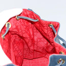 Christian Dior Backpack Leather Gold Blue Auth ka4344-18