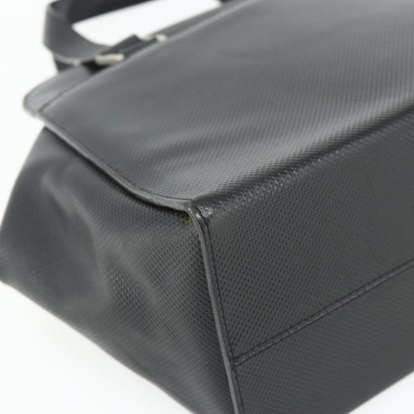 BOTTEGA VENETA Hand Bag Leather Black Silver Auth ka4346