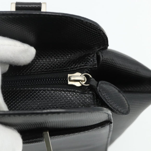 BOTTEGA VENETA Hand Bag Leather Black Silver Auth ka4346