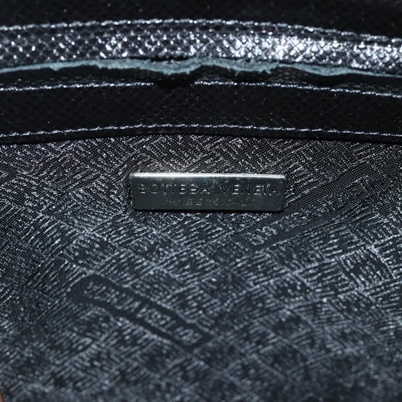 BOTTEGA VENETA Hand Bag Leather Black Silver Auth ka4346
