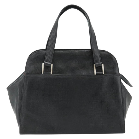 BOTTEGA VENETA Hand Bag Leather Black Silver Auth ka4346
