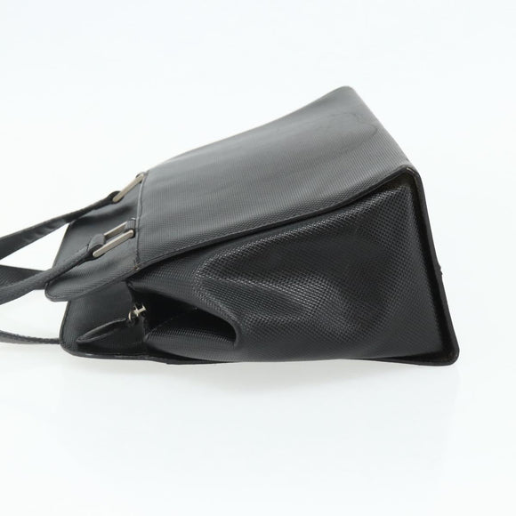 BOTTEGA VENETA Hand Bag Leather Black Silver Auth ka4346