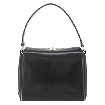 GUCCI Hand Bag Leather Black Gold Auth ka4348 - 0
