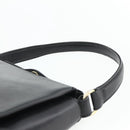 GUCCI Hand Bag Leather Black Gold Auth ka4348-8