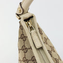 GUCCI GG Canvas Abbey Shoulder Bag Leather Beige Gold 130738 Auth ka4349-10