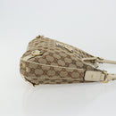 GUCCI GG Canvas Abbey Shoulder Bag Leather Beige Gold 130738 Auth ka4349-3