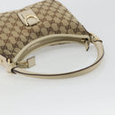 GUCCI GG Canvas Abbey Shoulder Bag Leather Beige Gold 130738 Auth ka4349-7