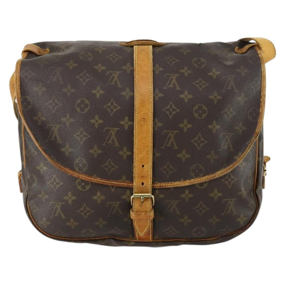 LOUIS VUITTON Monogram Saumur 35 Shoulder Bag M42254 LV Auth ka435