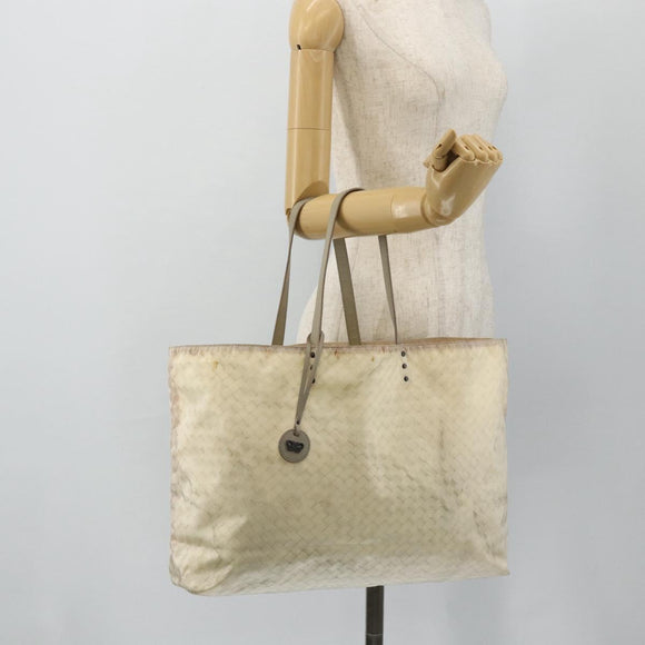 BOTTEGA VENETA Intretti Tote Bag Nylon Beige Auth ka4351