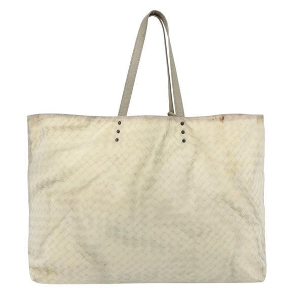 BOTTEGA VENETA Intretti Tote Bag Nylon Beige Auth ka4351